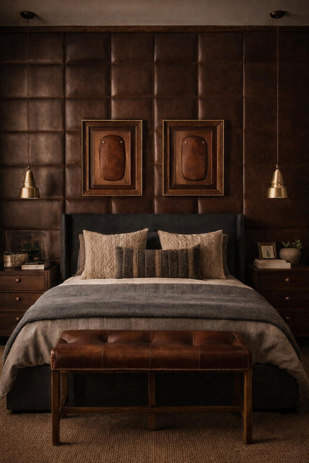 Craftsman working on leather